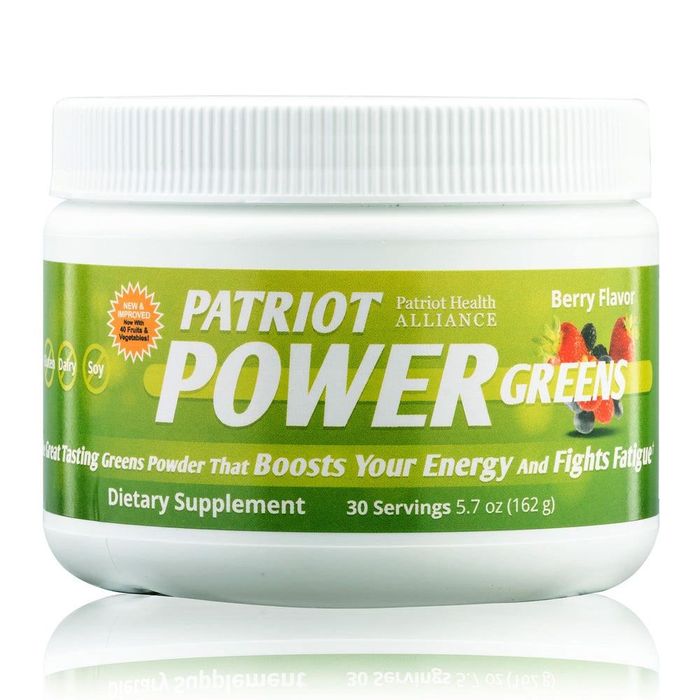 Patriot Power Greens bottle front view for daily energy support