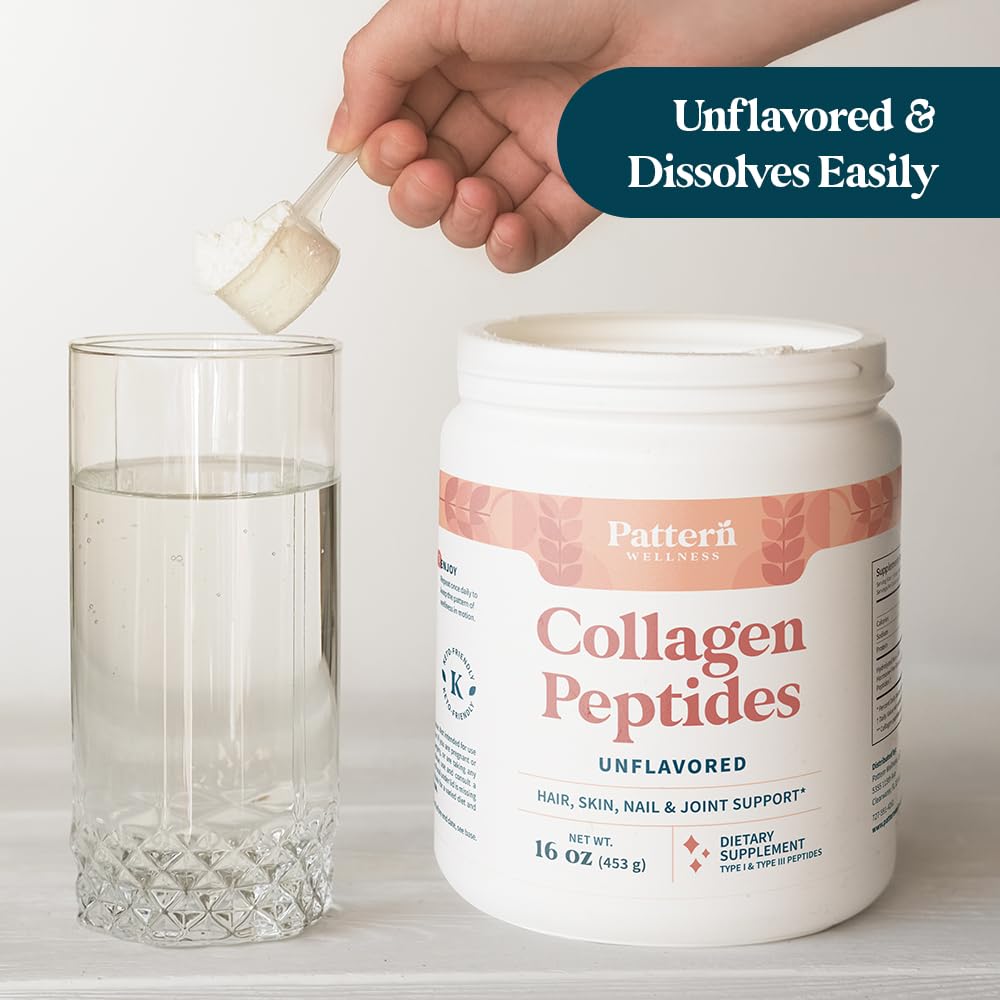 Pattern Wellness Collagen Powder keto-friendly badge on packaging.