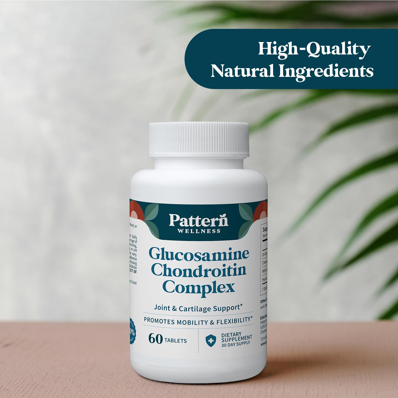 Pattern Wellness Glucosamine Chondroitin Complex tablet dispense demonstrates easy daily use