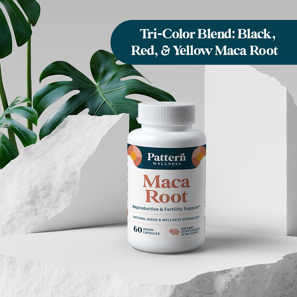 Pattern Wellness maca morning routine scene highlights energy support.
