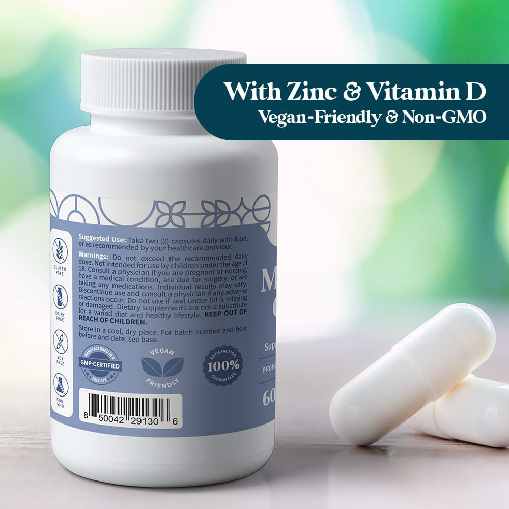 Pattern Wellness Magnesium Complex ingredients close-up, zinc and vitamin D visible.