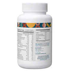 Close-up of Pattern Wellness label highlighting vegan, gluten-free nutrients.