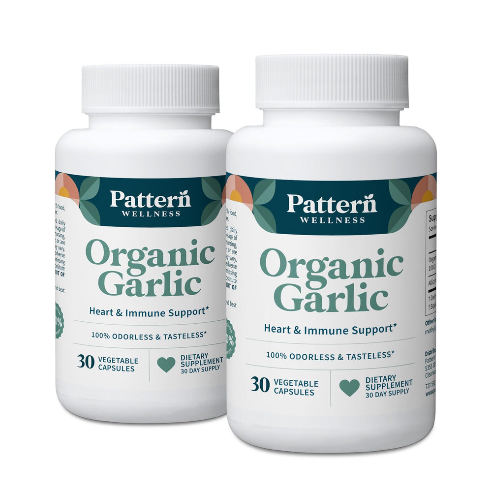 Pattern Wellness odorless organic garlic bottle for easy daily circulatory support
