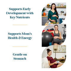 Pattern Wellness Prenatal probiotic bottle emphasizing gentle digestive comfort during pregnancy