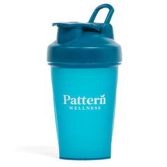 Pattern Wellness shaker bottle with leak-proof lid for mess-free transport