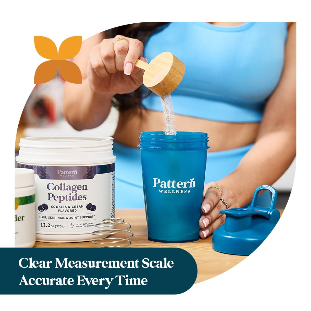 Pattern Wellness shaker bottle includes 304 stainless steel shaker ball for smooth mixing