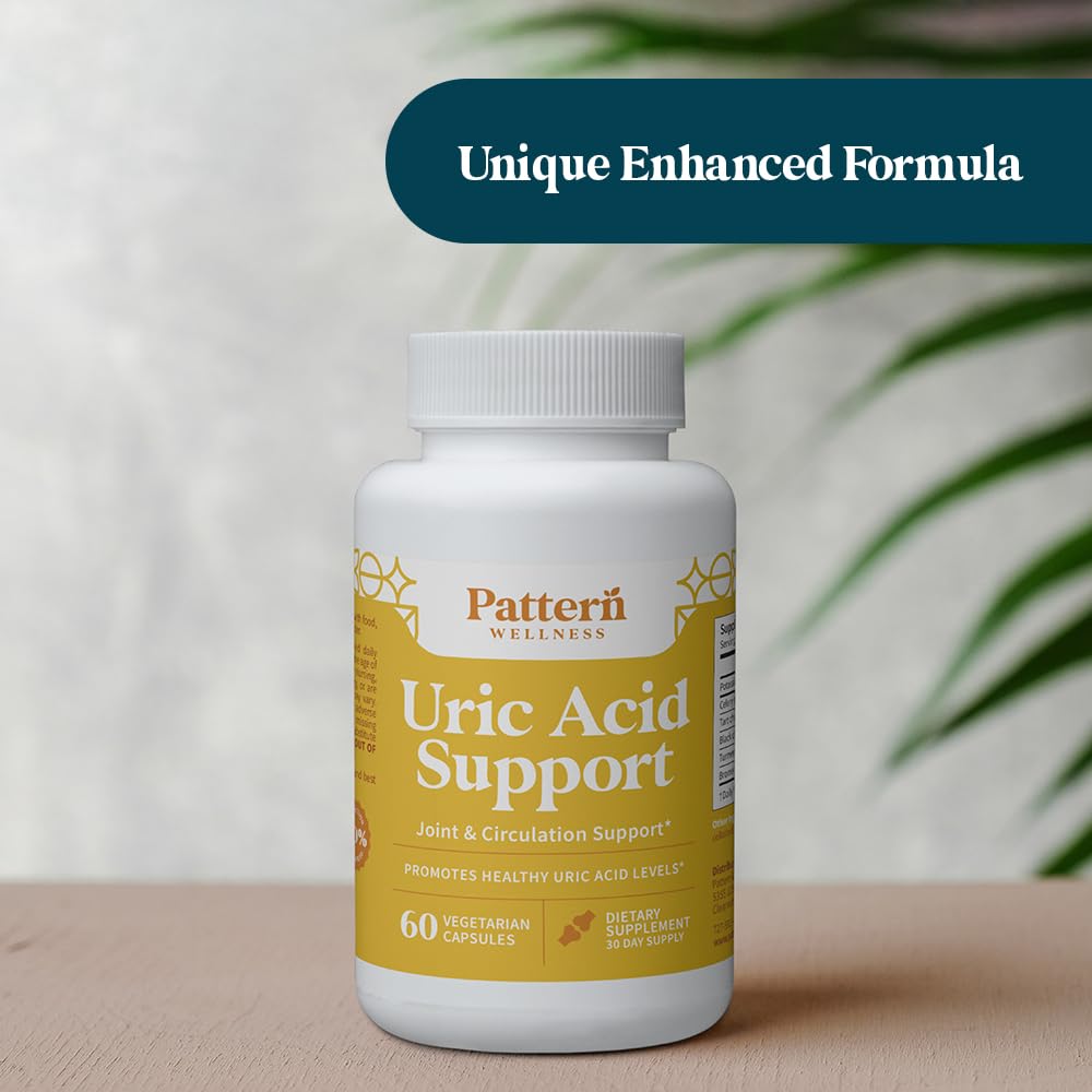 Pattern Wellness Uric Acid Support turmeric root inclusion for vitality.