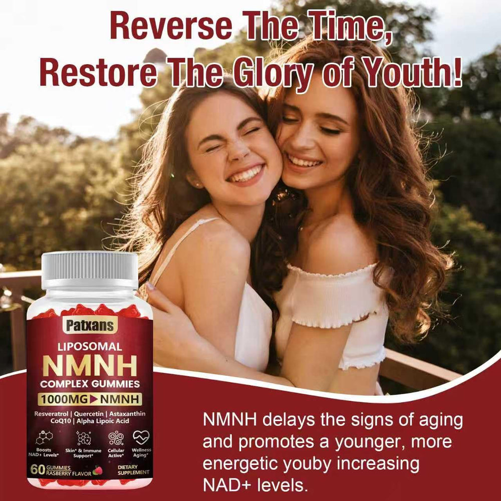 Patxans NMNH Gummies pack ready, grab-and-go convenience for busy days.