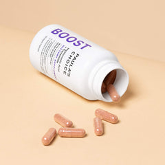 Paula's Choice Hyaluronic Acid + Ceramide supplement label highlighting gluten-free and soy-free features.