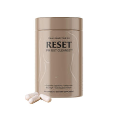 Paulina Fitness Reset Overnight Digestive Aid bottle pour supports gentle overnight cleansing