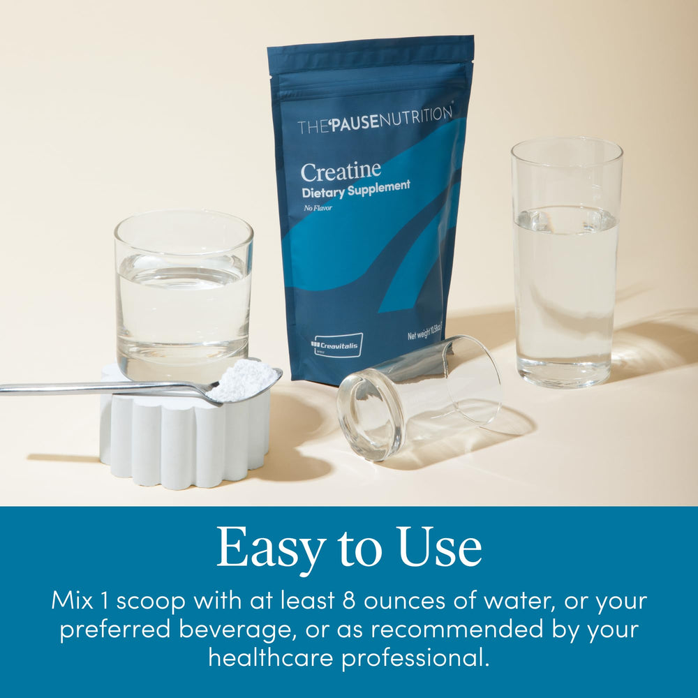 The Pause Life Creatine Powder blends easily into beverages.