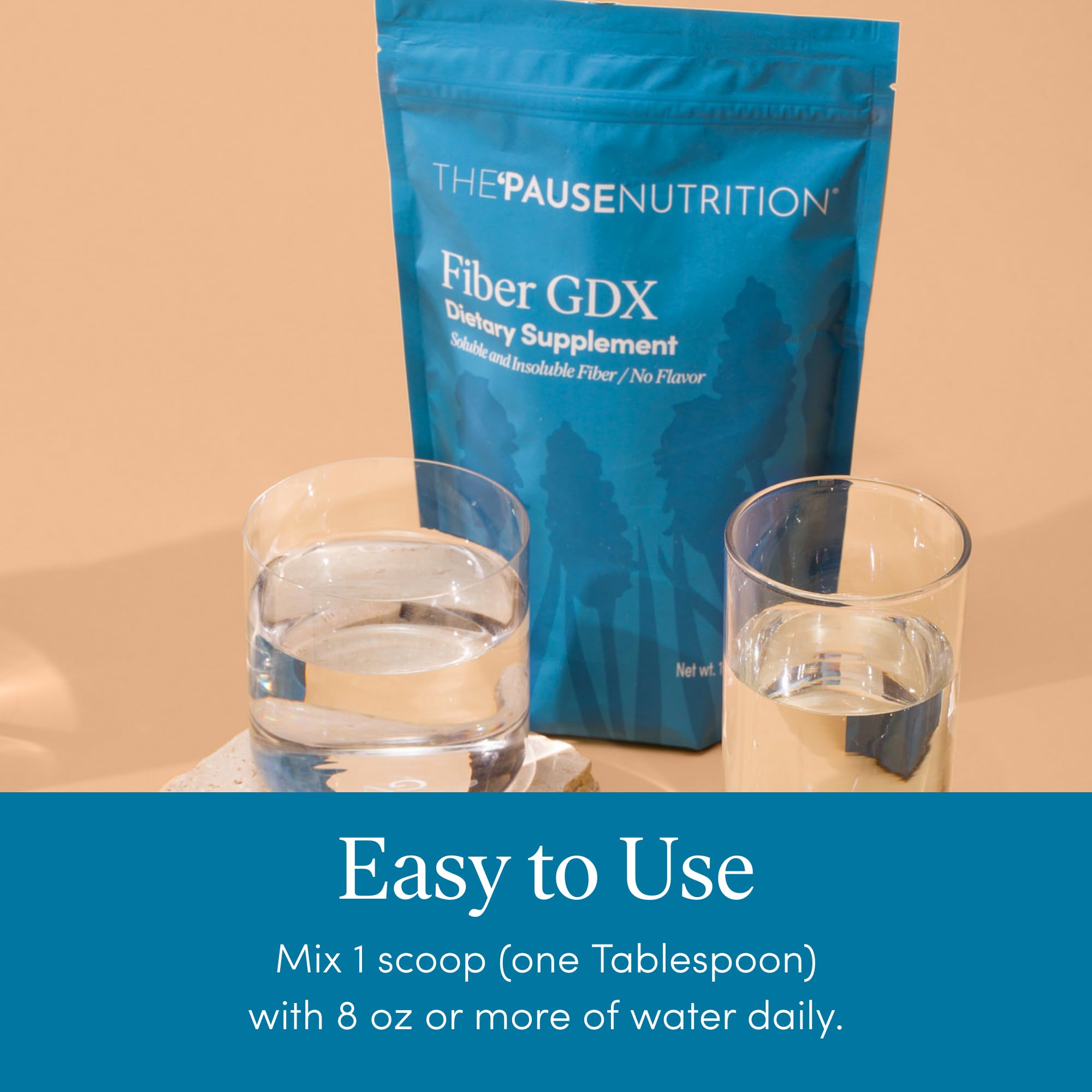 The Pause Life Fiber GDX pack on counter for convenient daily use.