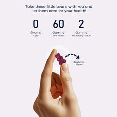 PAYAOCZ Quercetin Gummies label highlights ingredients for heart and cognitive wellness.