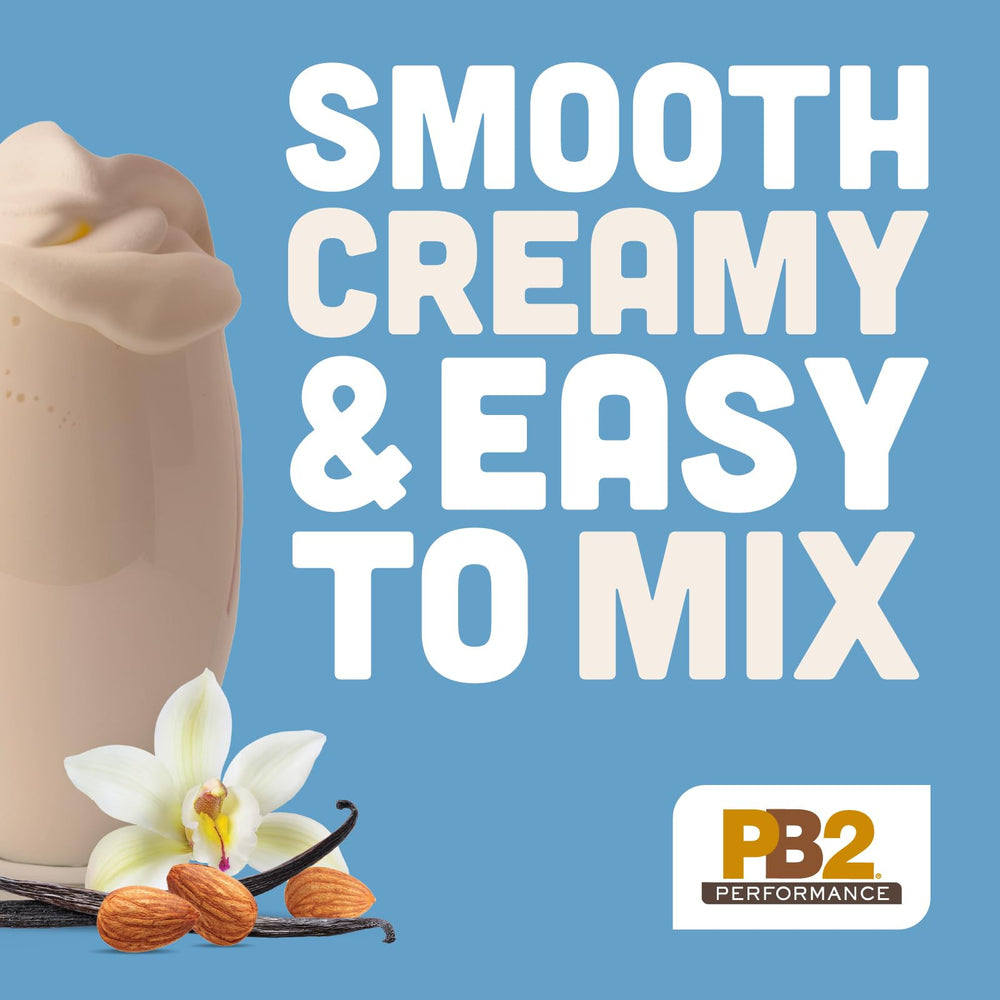 PB2 vanilla shake in glass showing smooth plant-based protein after workouts