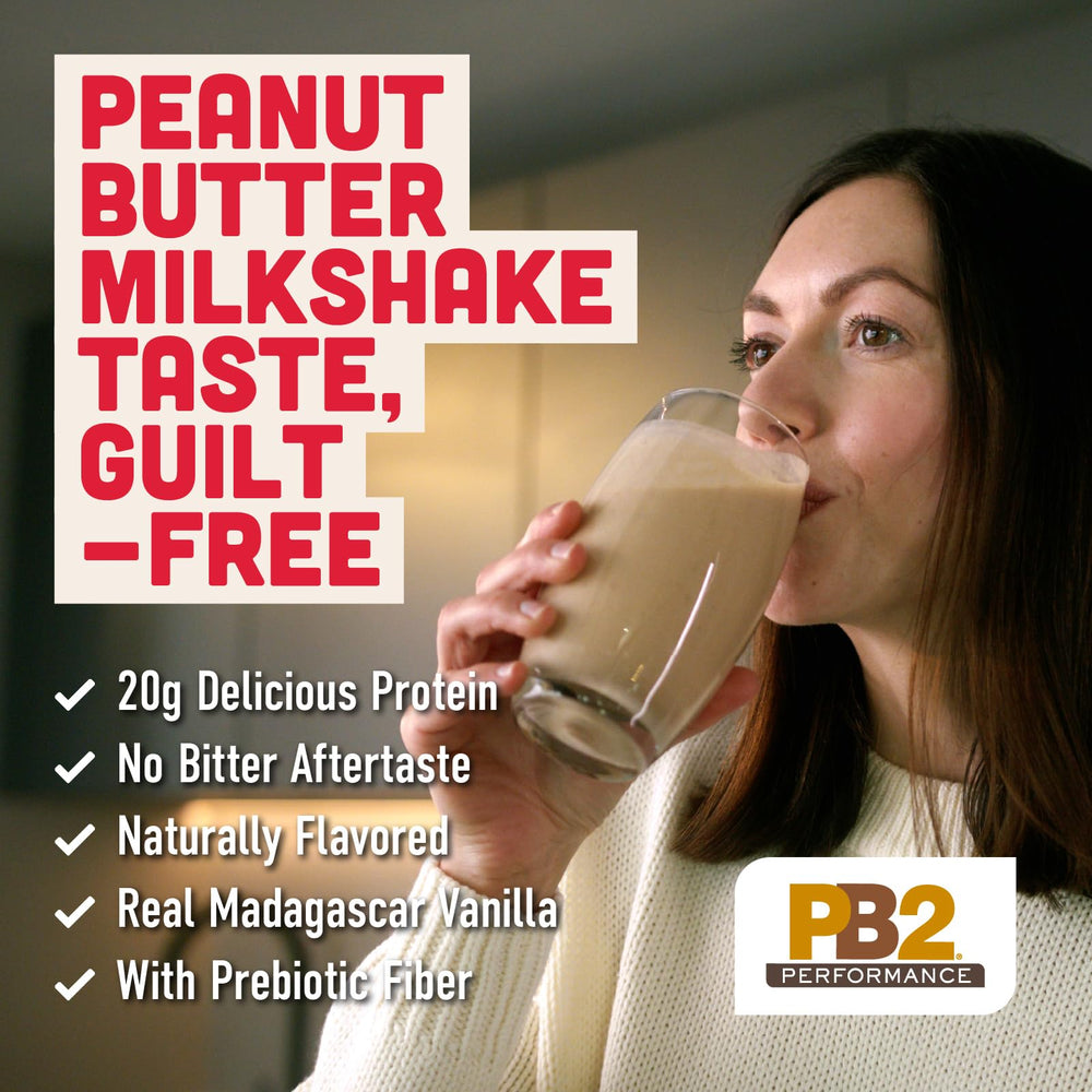 PB2 Performance peanut-vanilla oats bowl with toppings for energy