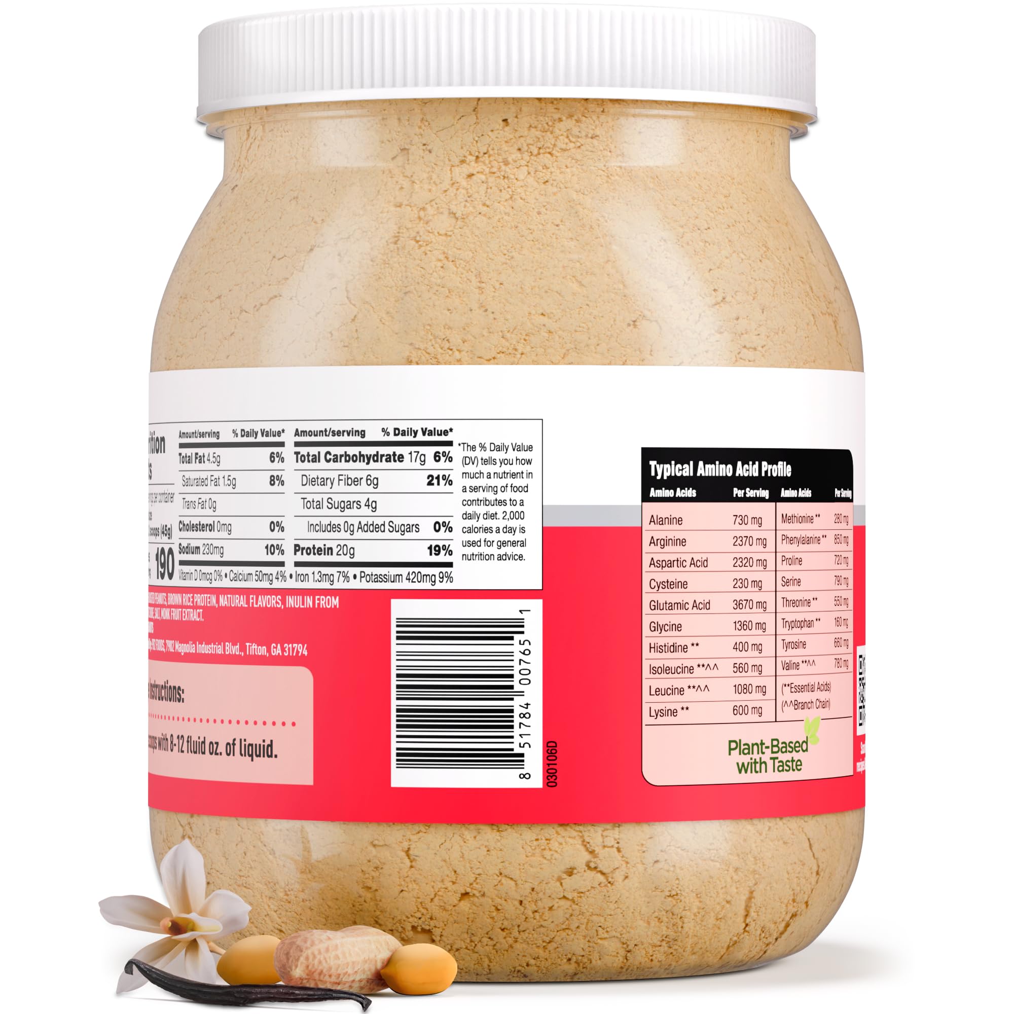 PB2 Performance nutrition label close-up notes non-GMO and gluten-free status