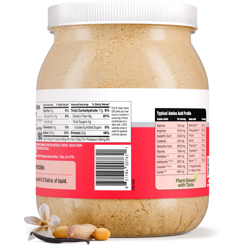 PB2 Performance nutrition label close-up notes non-GMO and gluten-free status