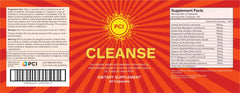 PCI Cleanse Herbal Remedy bottle back with usage directions for daily detox.