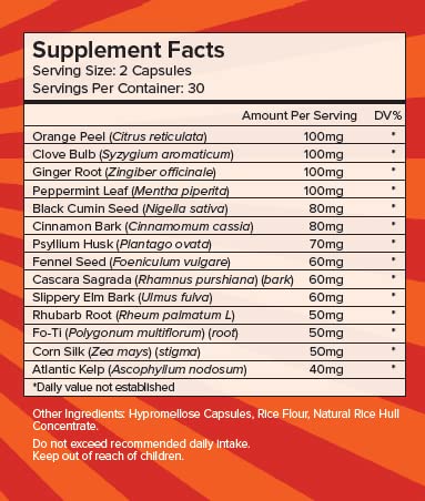 PCI Cleanse Herbal Remedy bottle label close-up highlighting natural ingredients.