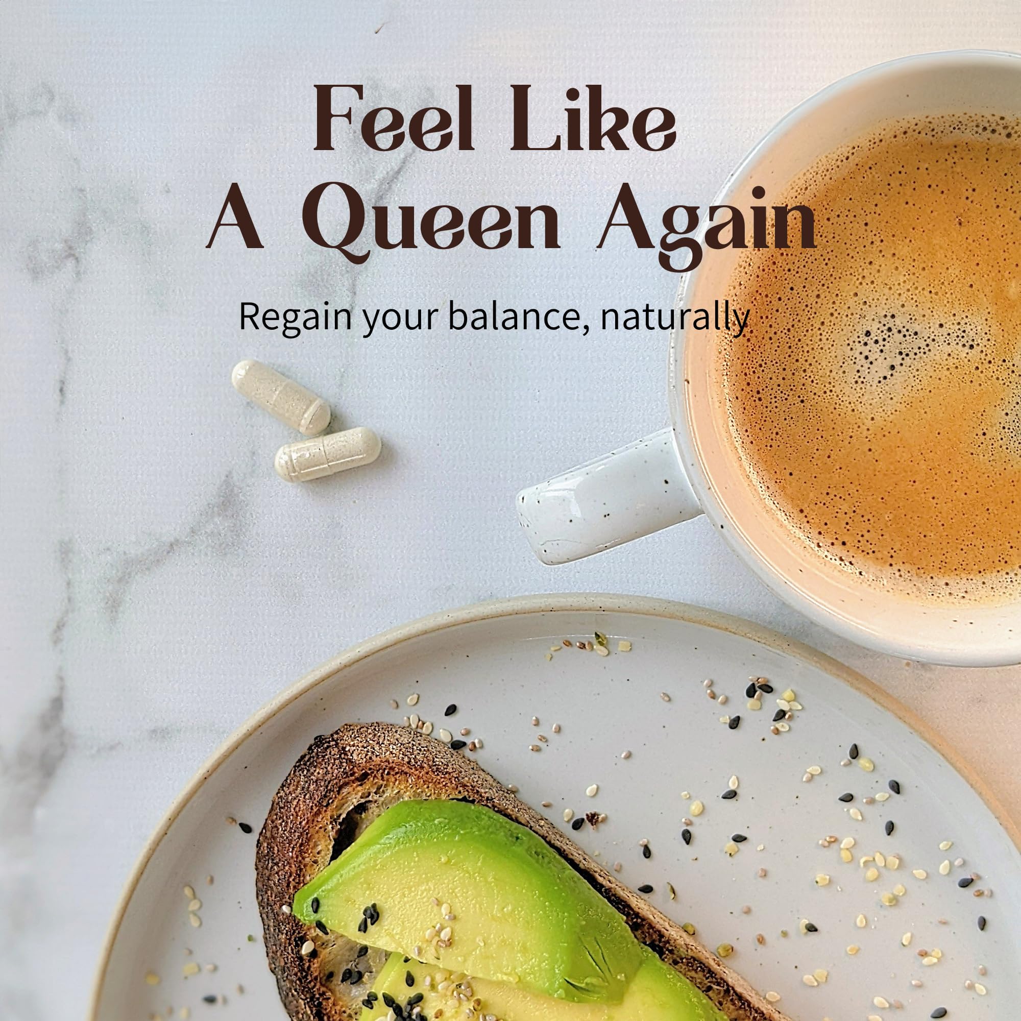 Product on clean countertop with glass of water for lifestyle use.