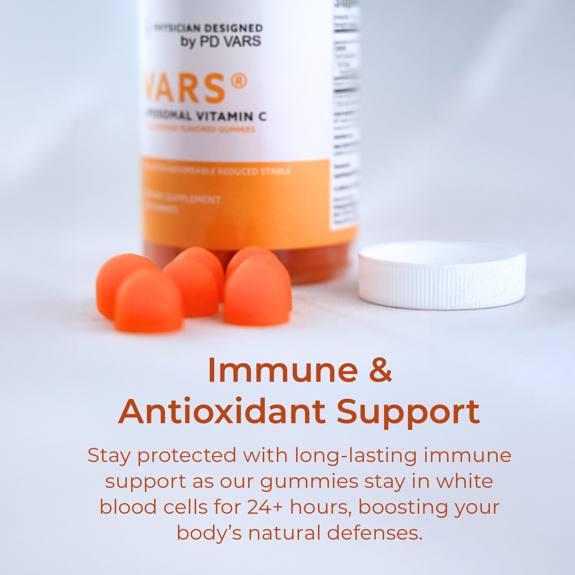 PD VARS liposomal vitamin C gummies label without artificial colors