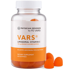PD VARS liposomal vitamin C packaging shows natural orange flavor