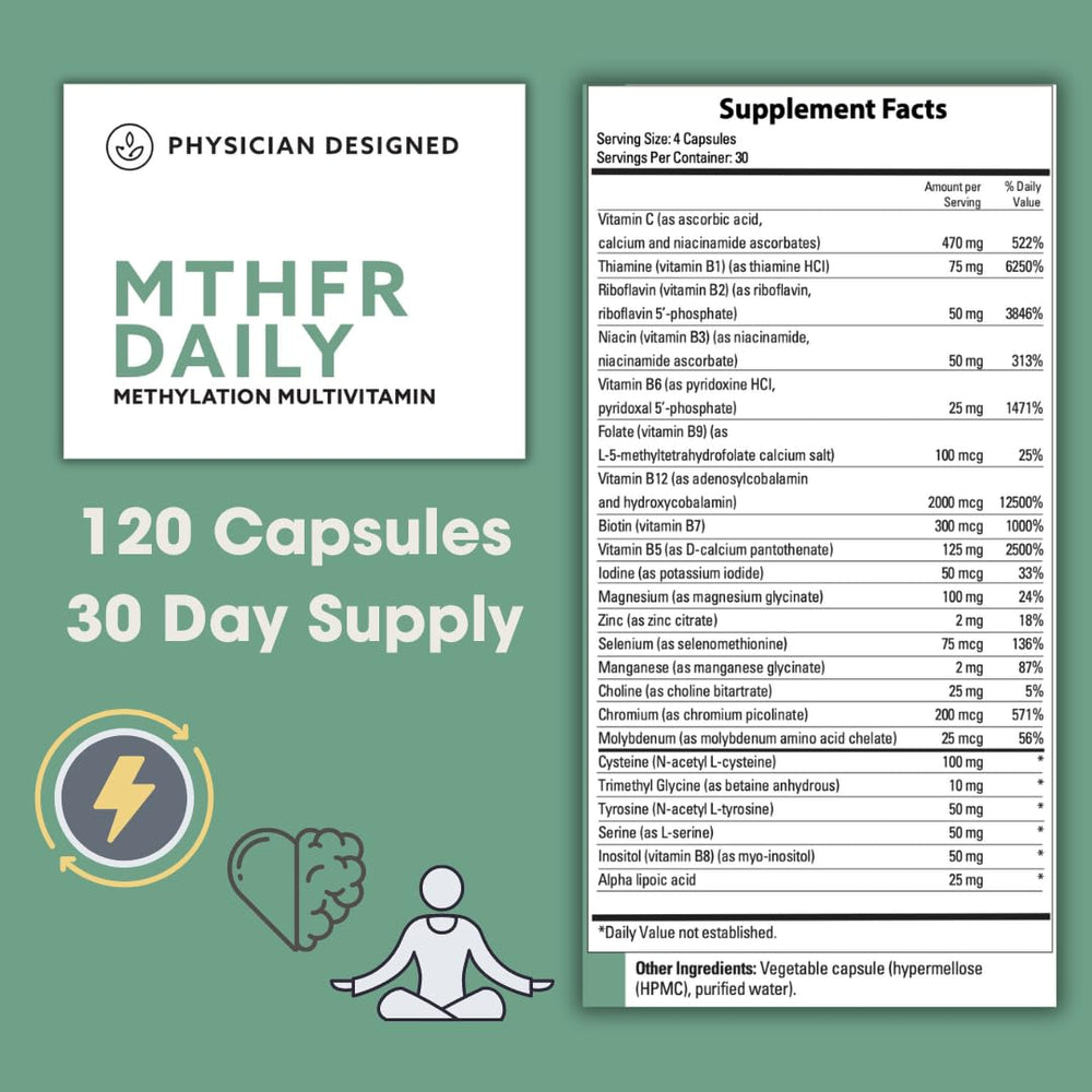PD VARS MTHFR capsules highlight methylated vitamins for absorption