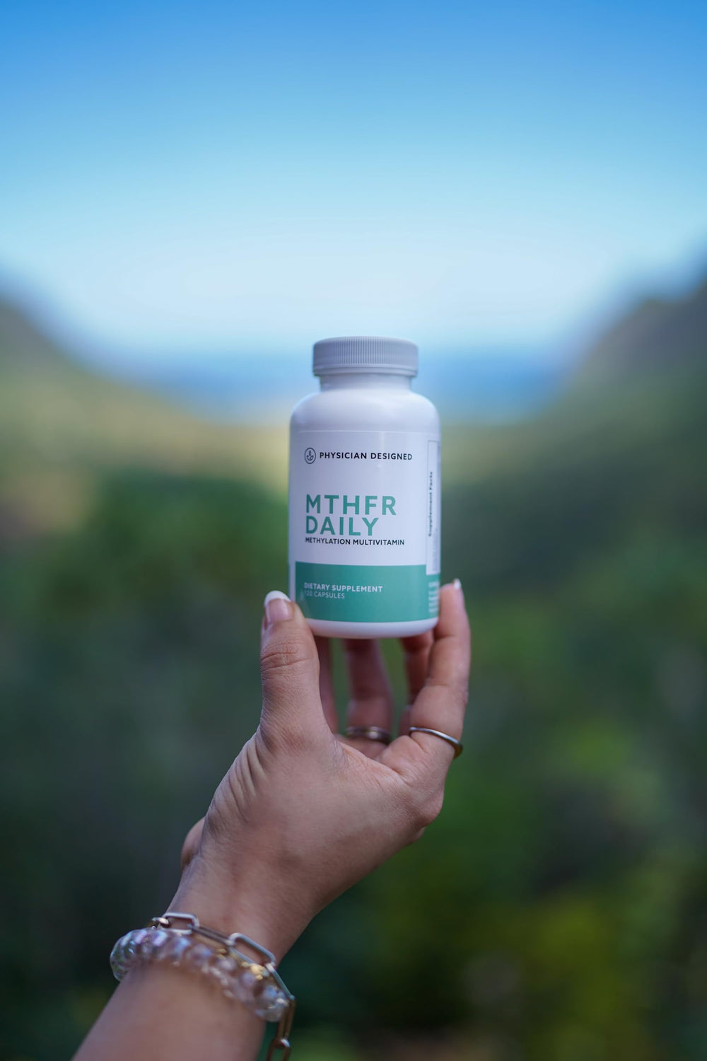 PD VARS MTHFR Daily Multivitamin bottle with capsules ready to take in the morning