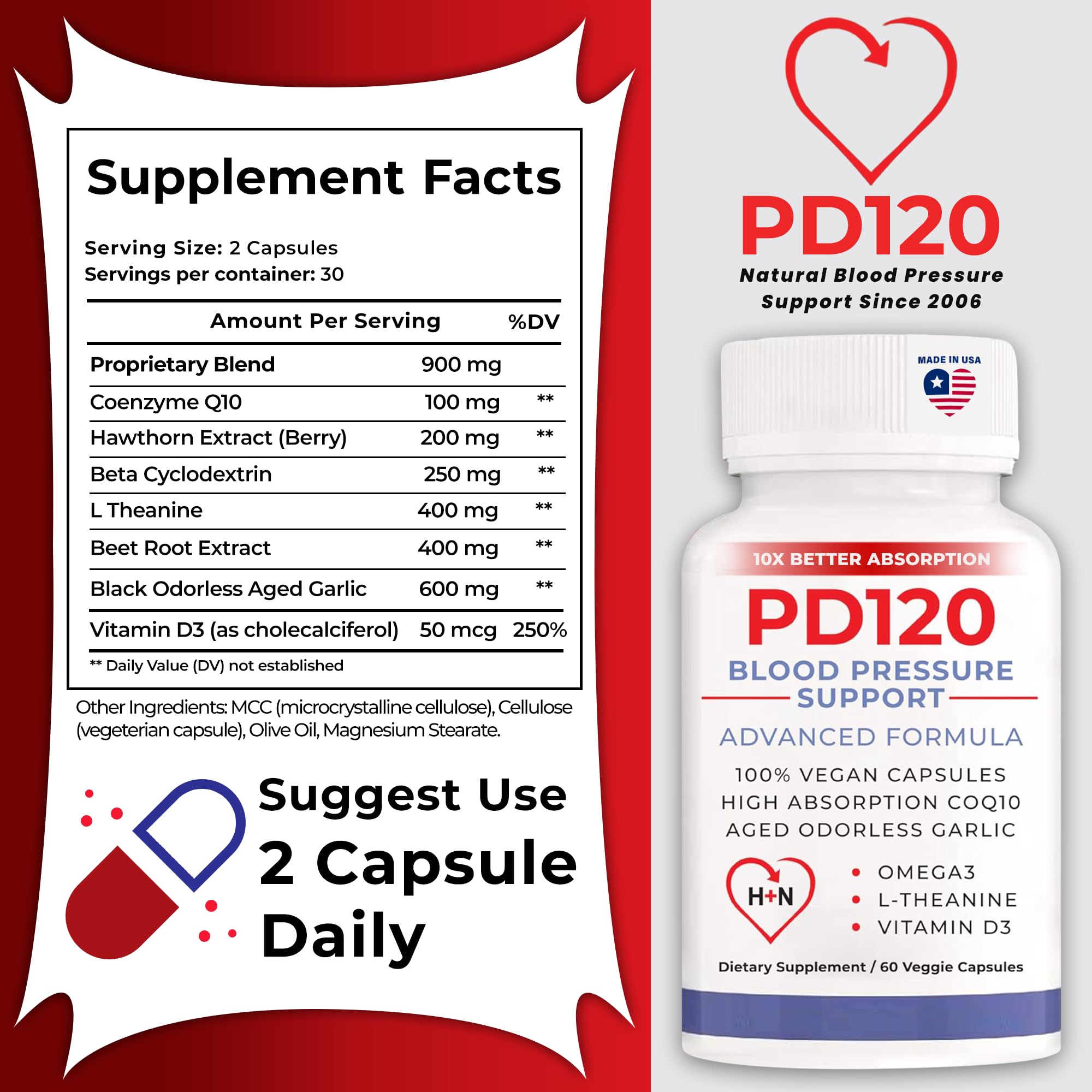 PD120 black odorless garlic capsules for smoother circulation and everyday wellness
