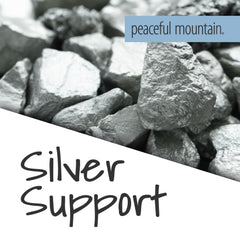 Peaceful Mountain label close-up highlights branding and purity.