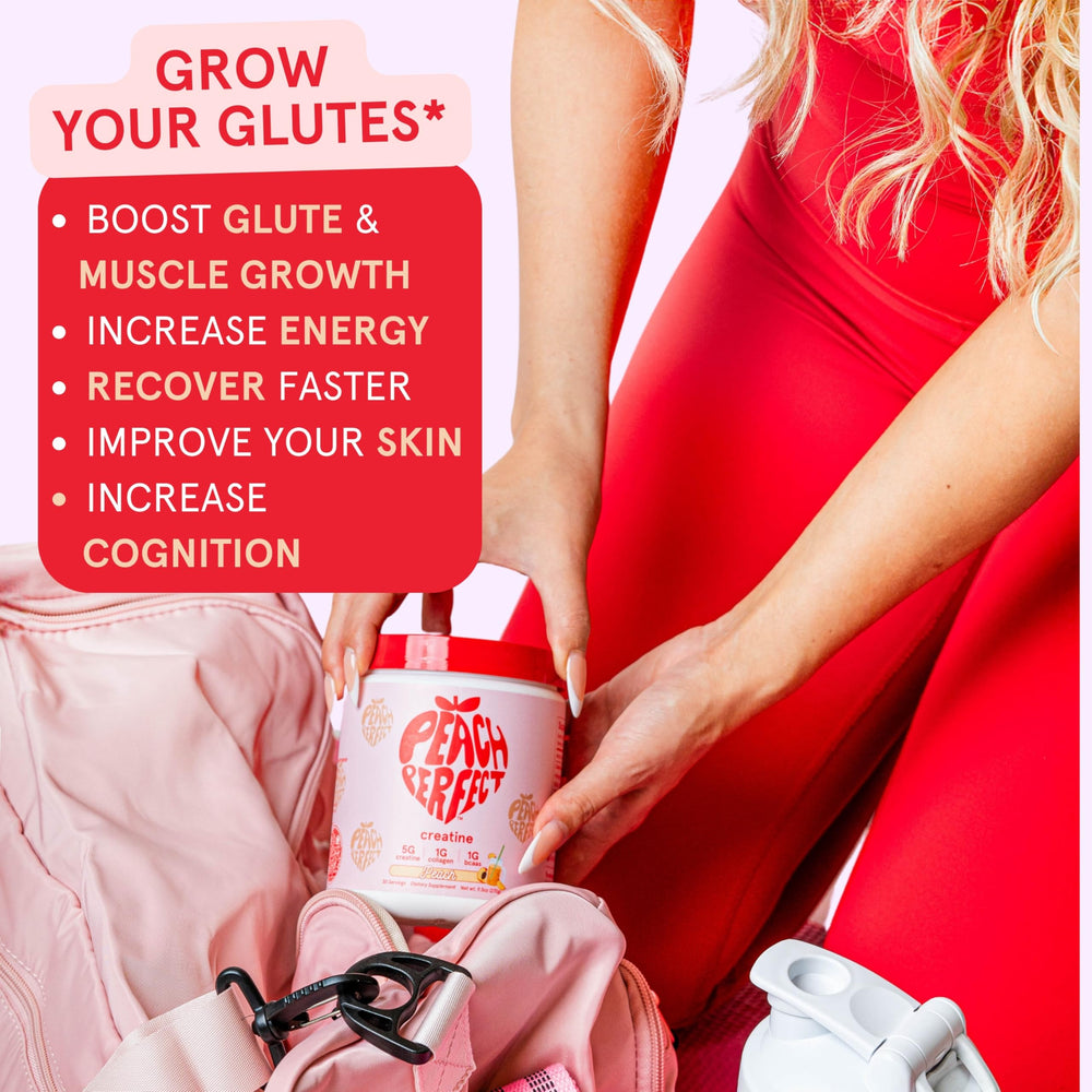 Peach Perfect BCAAs with collagen support recovery and skin health benefits.