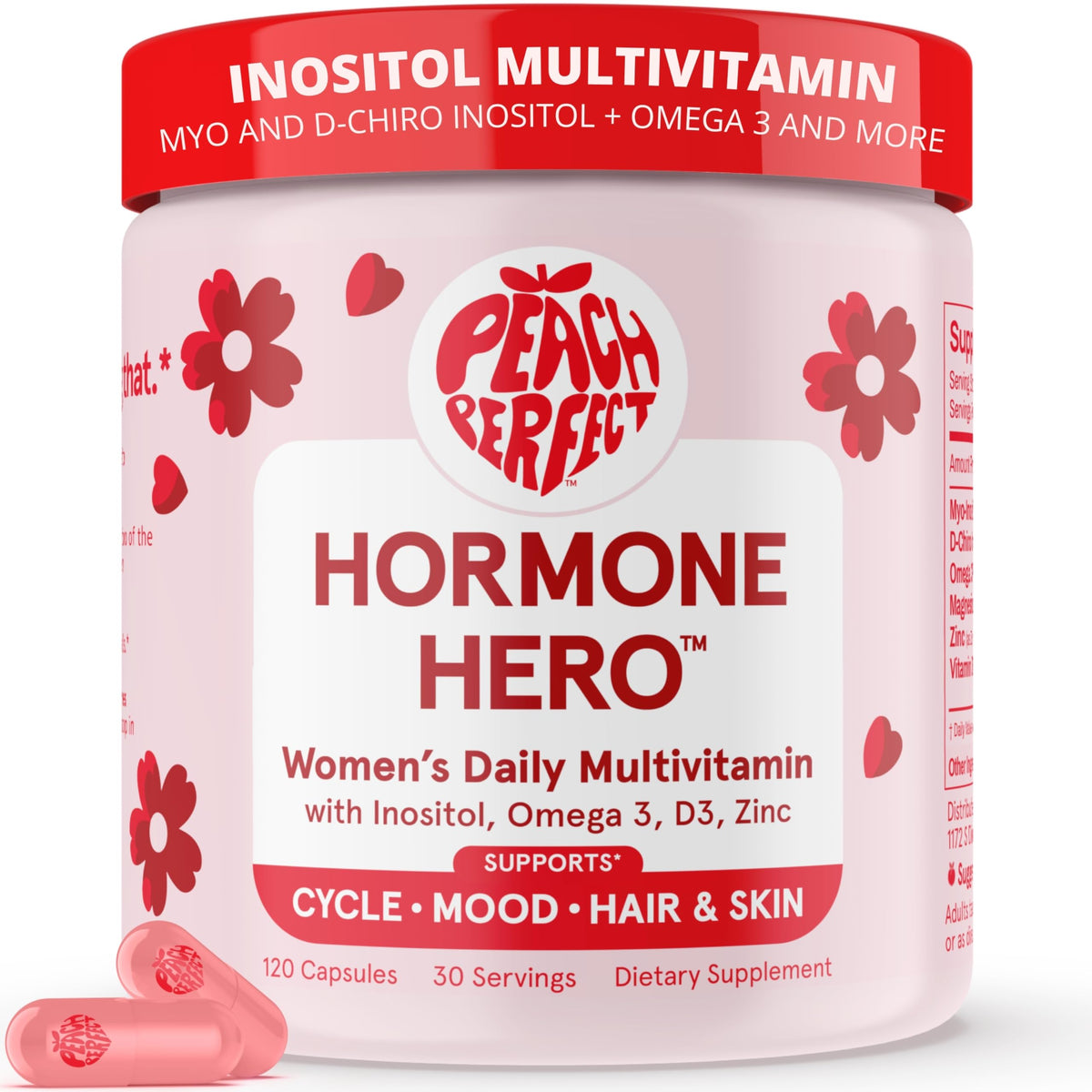 Peach Perfect Inositol Multivitamin bottle supports daily wellness