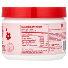 Peach Perfect Inositol pink lemonade packaging highlighting a vitamin blend for women's health.