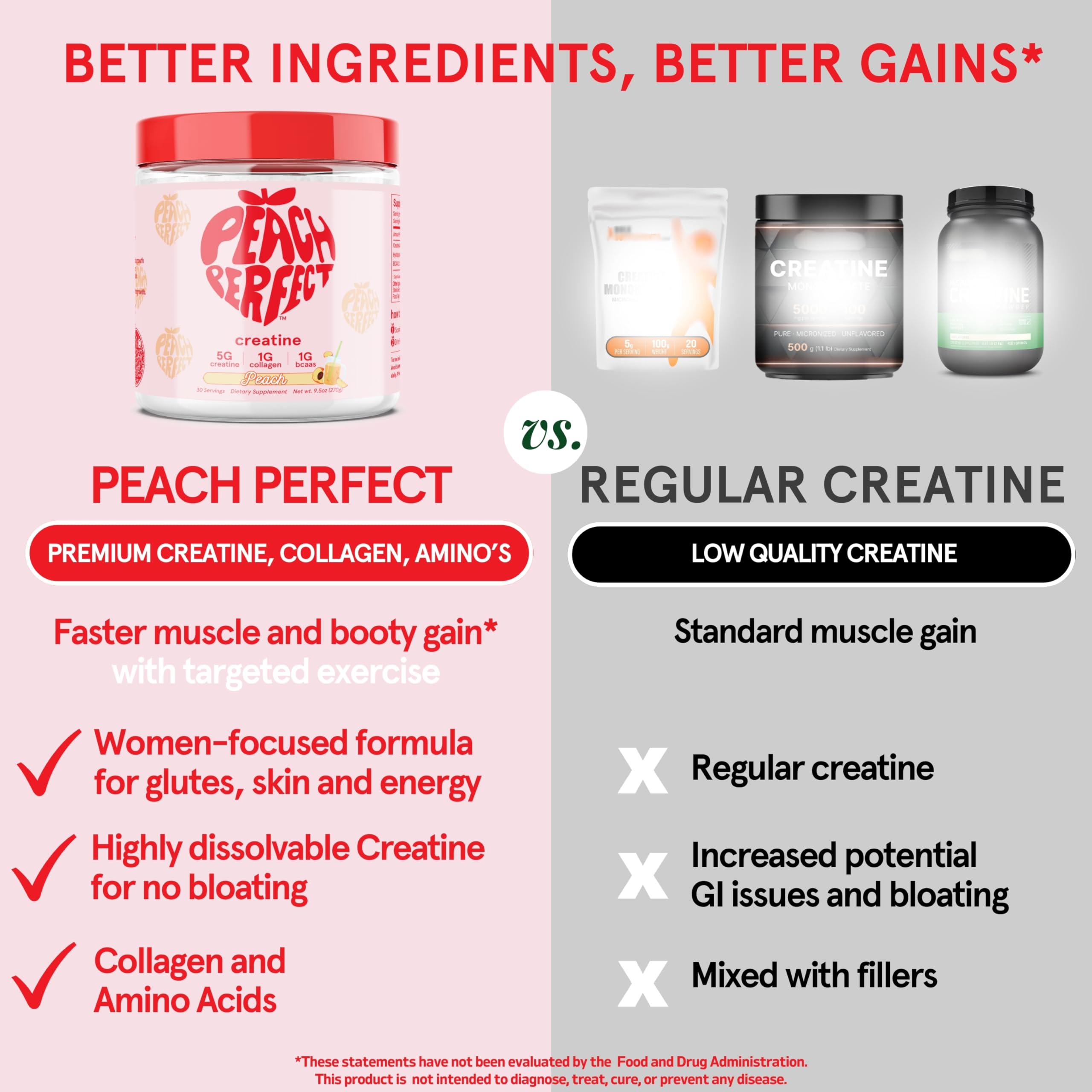 Peach Perfect vegan creatine ingredients provide a plant-based option.