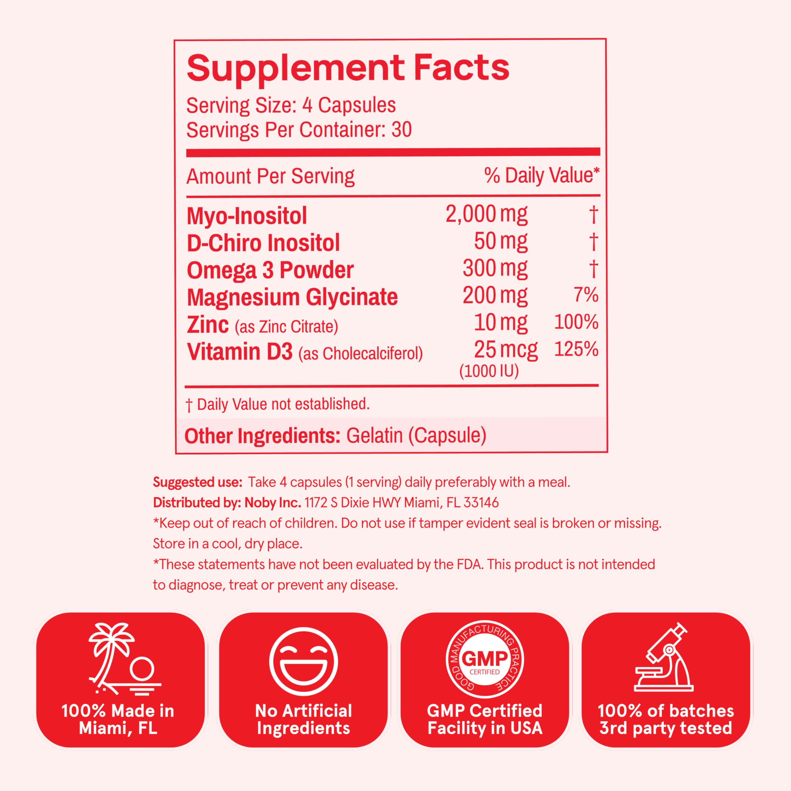 Peach Perfect vitamin D3 magnesium zinc icons for daily mineral support