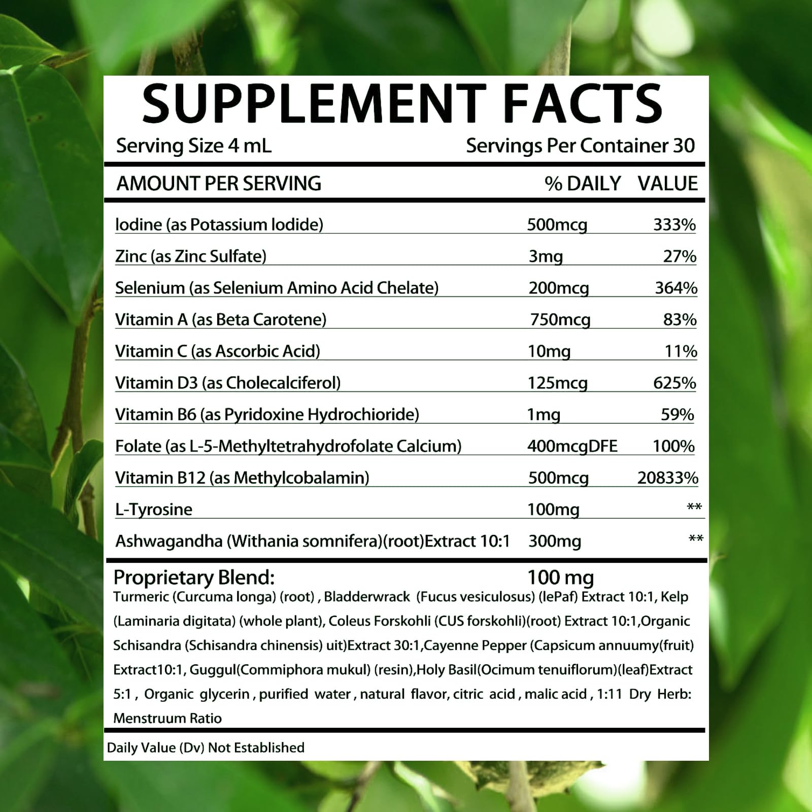 Peak Form Official Thyroid Support Drops feature Ashwagandha for stress support in daily use.