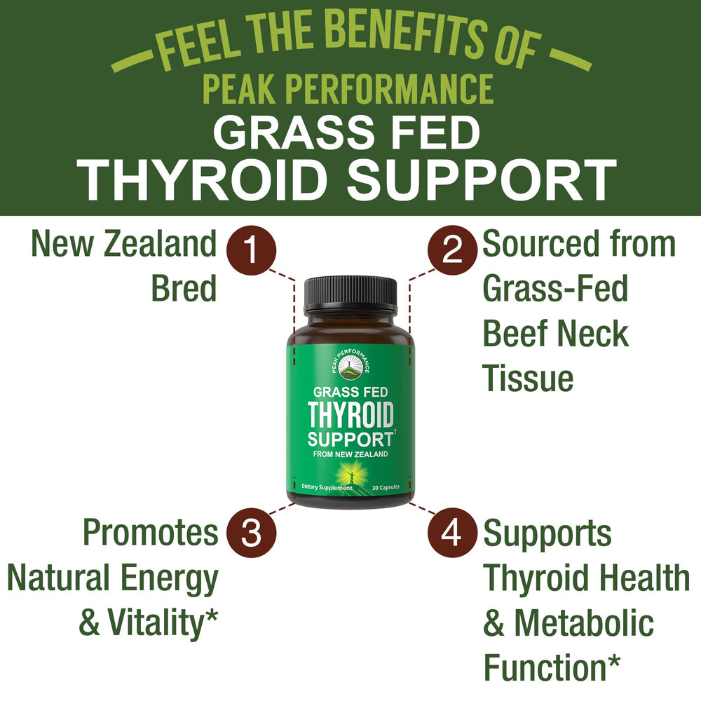 Peak Performance beef-neck-tissue close-up highlights raw thyroid support for balanced energy.