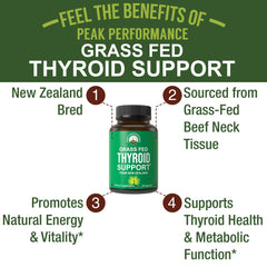 Peak Performance beef-neck-tissue close-up highlights raw thyroid support for balanced energy.