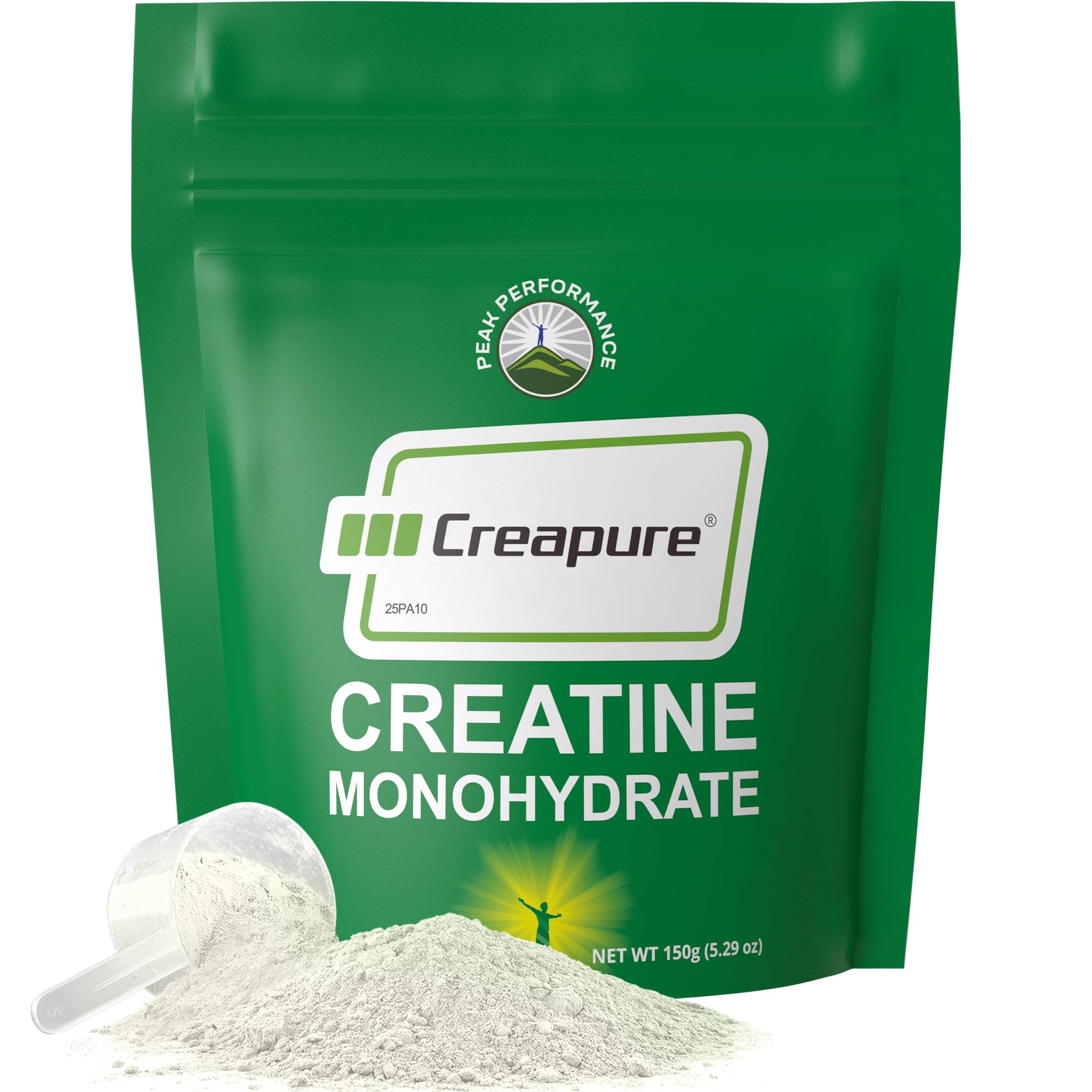 Peak Performance Creapure bottle with pure creatine powder for clean supplementation.