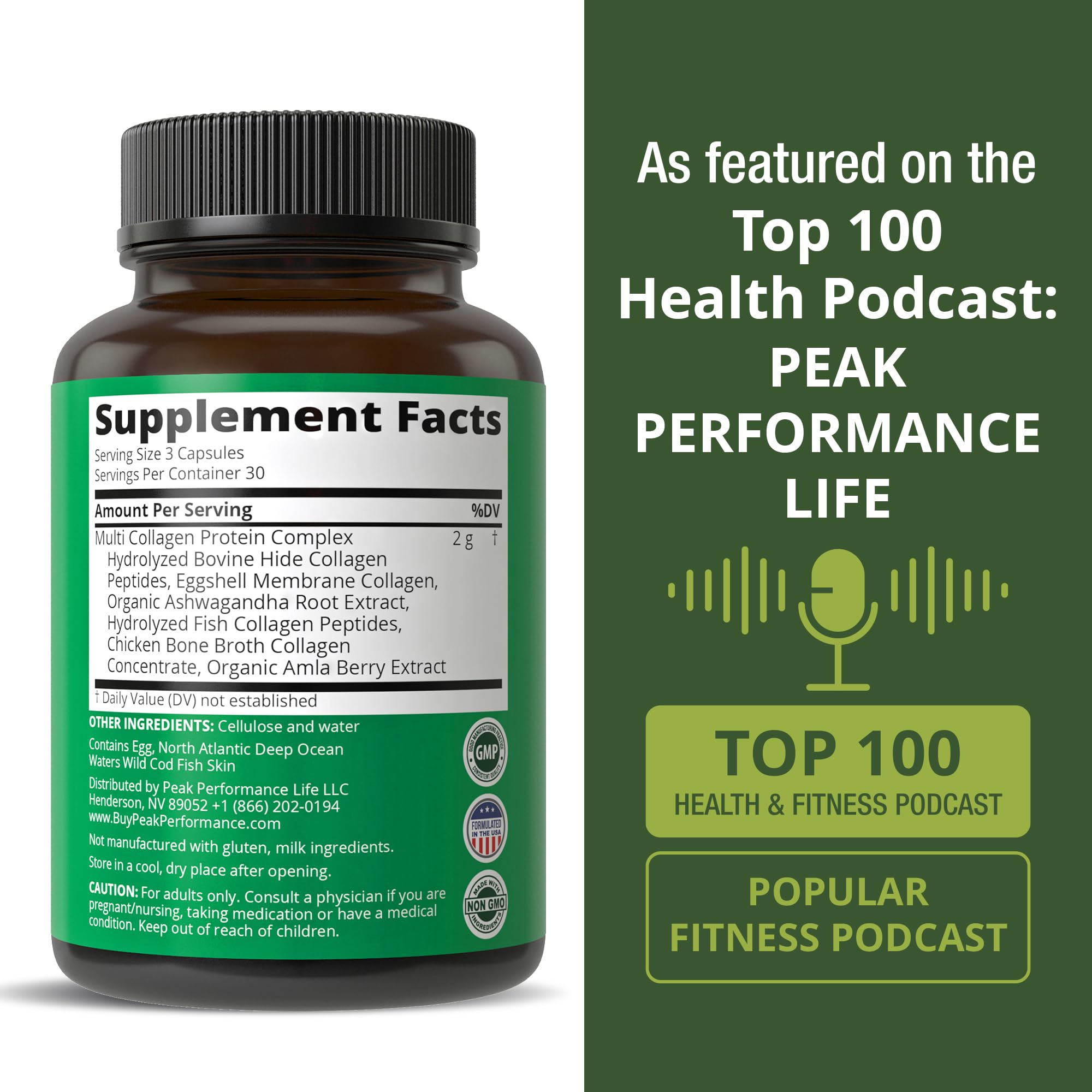 Peak Performance eggshell membrane collagen promoting natural cartilage support
