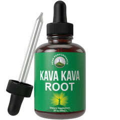 Peak Performance Kava Drops bottle on counter suggesting calm and relaxation