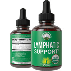 Peak Performance Lymphatic Drops bottle shows premium organic, sugar-free formula for daily wellness.