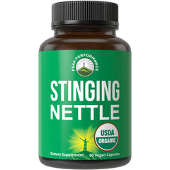 Peak Performance organic nettle capsules bottle for allergy support
