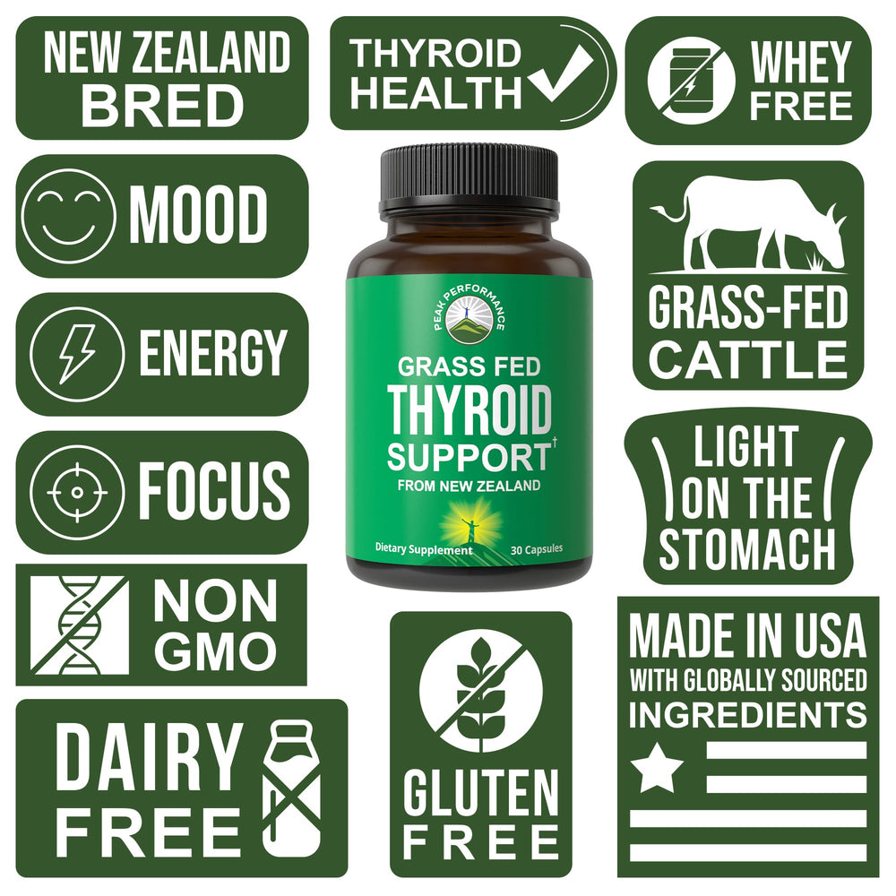 Peak Performance thyroid-glandular-capsule close-up demonstrates convenient capsules for busy days.