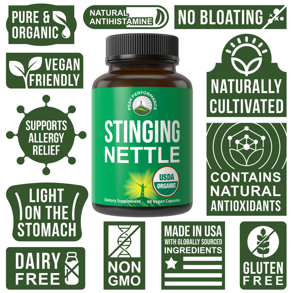 Peak Performance vegan allergen-free ingredients label on bottle