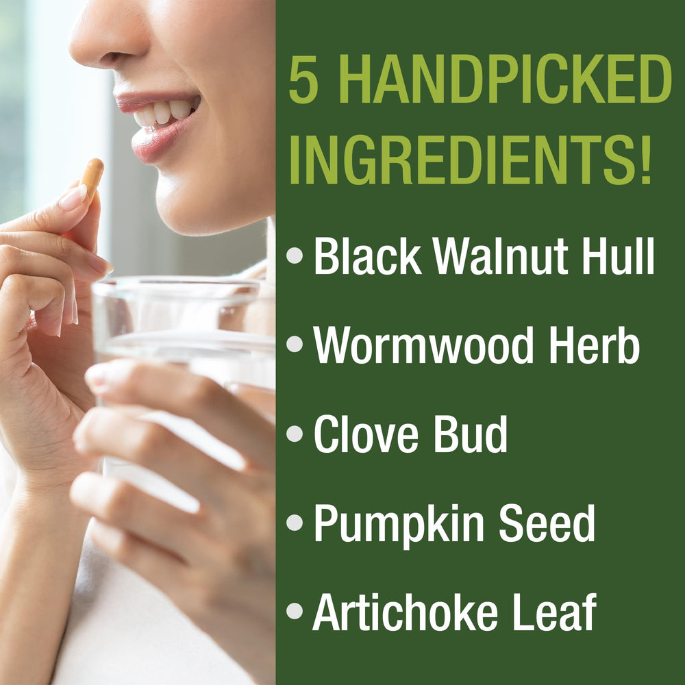 Peak Performance Wormwood Cleanse ingredients blend highlights black walnut and wormwood components