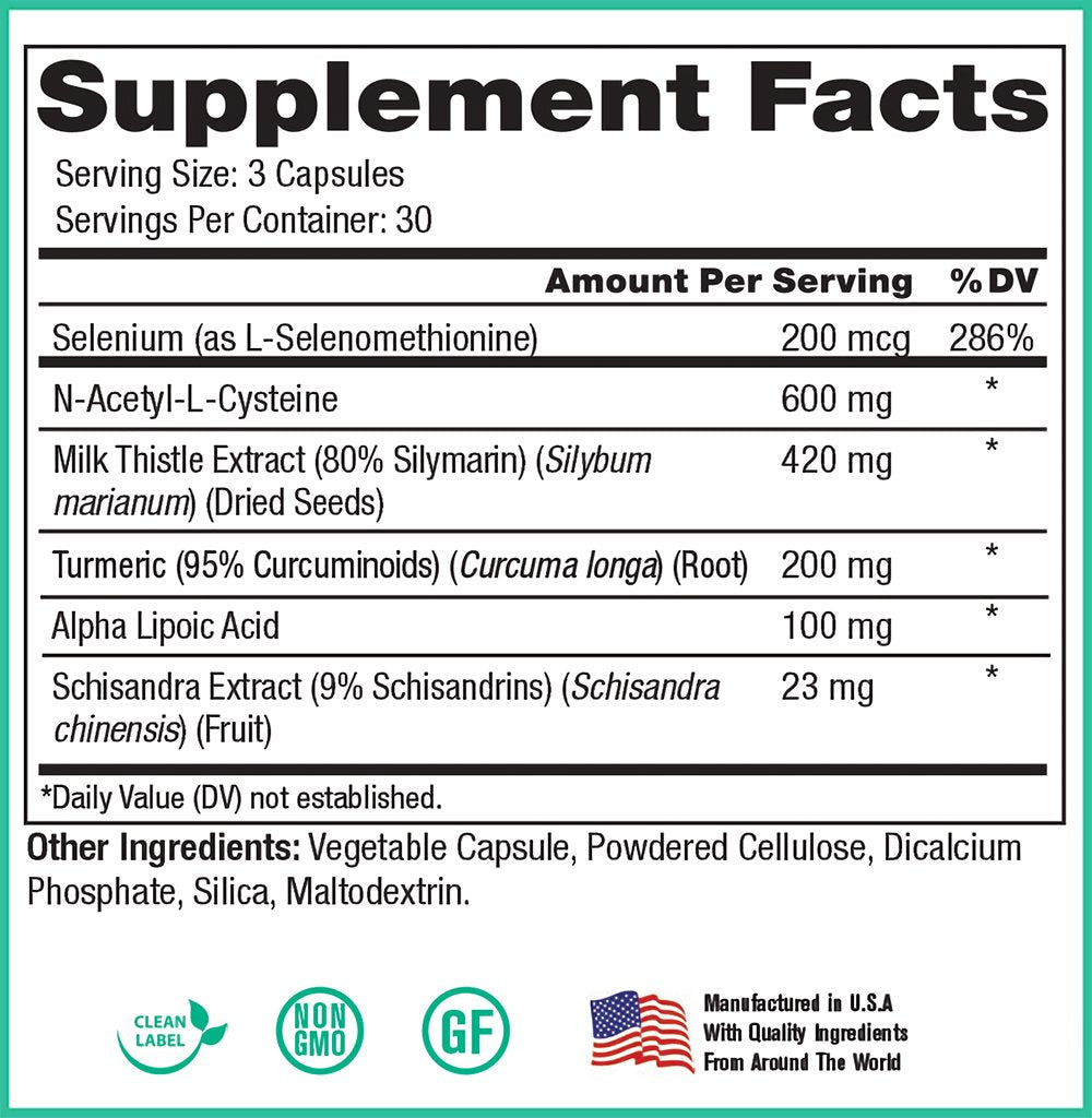 Peak Pure & Natural Liver Support capsules ready for daily use