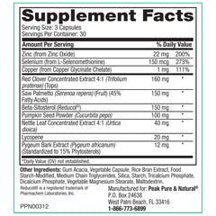 Peak Prostate Support tablets ready for daily use to support health