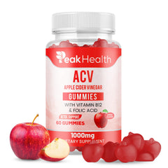 Peakhealth Apple Cider Vinegar Gummies bottle for convenient daily wellness.
