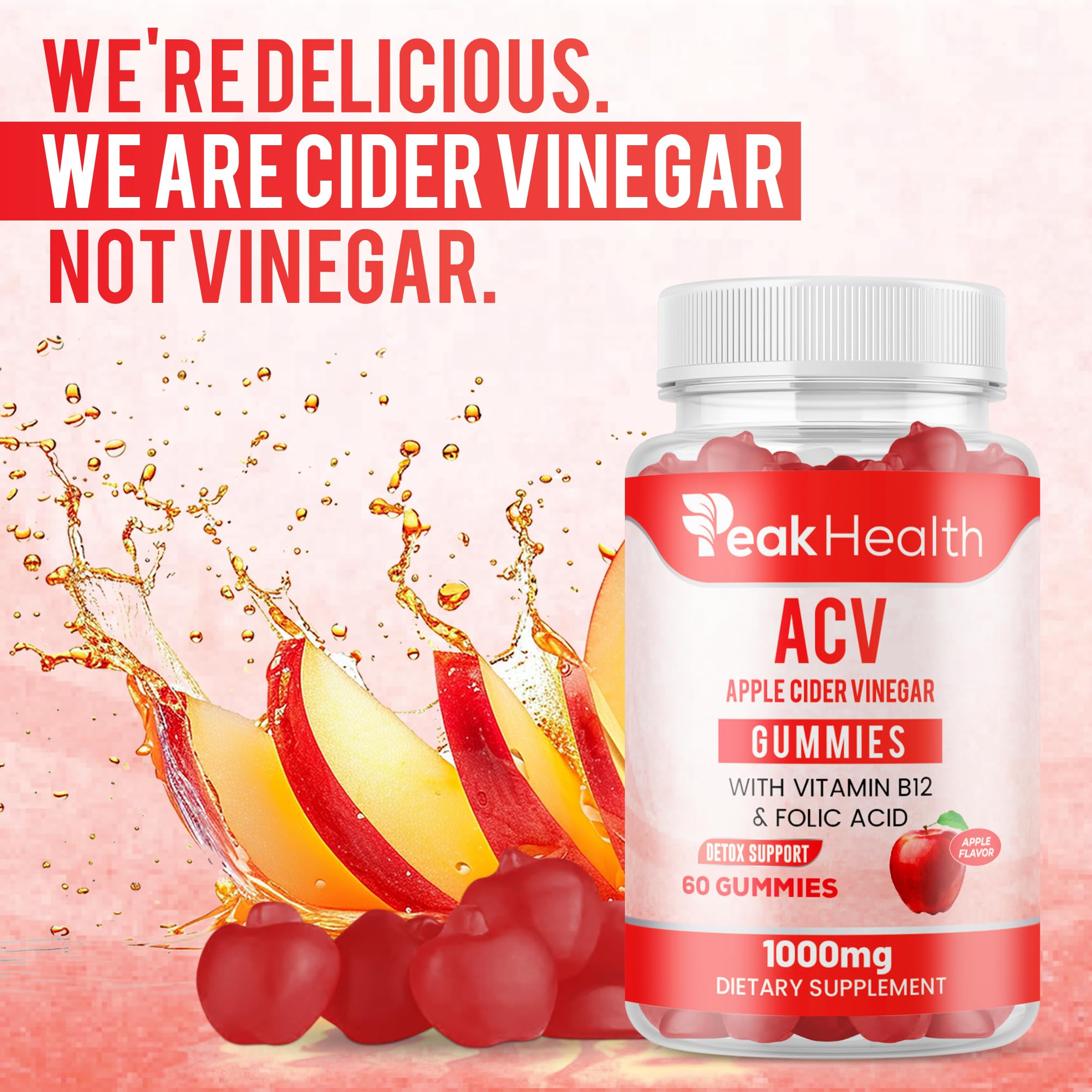 Peakhealth B12 and B6 vitamins with gummies for energy support.